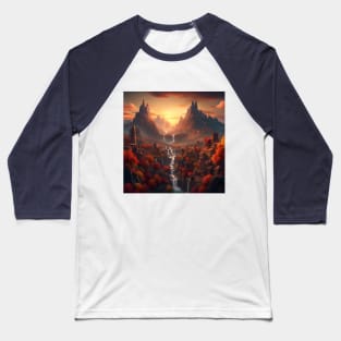 Autumn Mountains Landscape Baseball T-Shirt